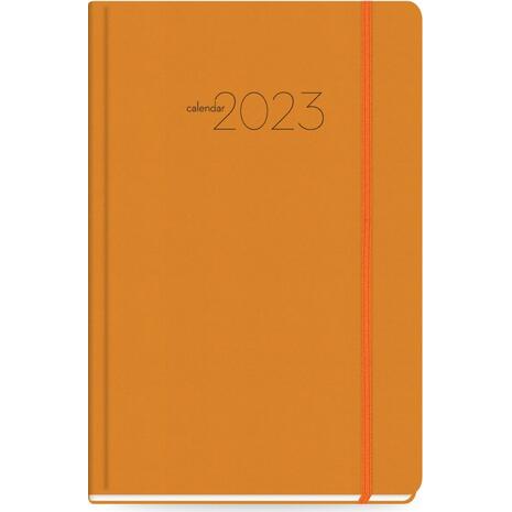 Ημερολόγιο ημερήσιο The Writing Fields All Times 320 14x21cm 2023 με λάστιχο ημιεύκαμπτo εξώφυλλο από ματ δερματίνη πορτοκαλί